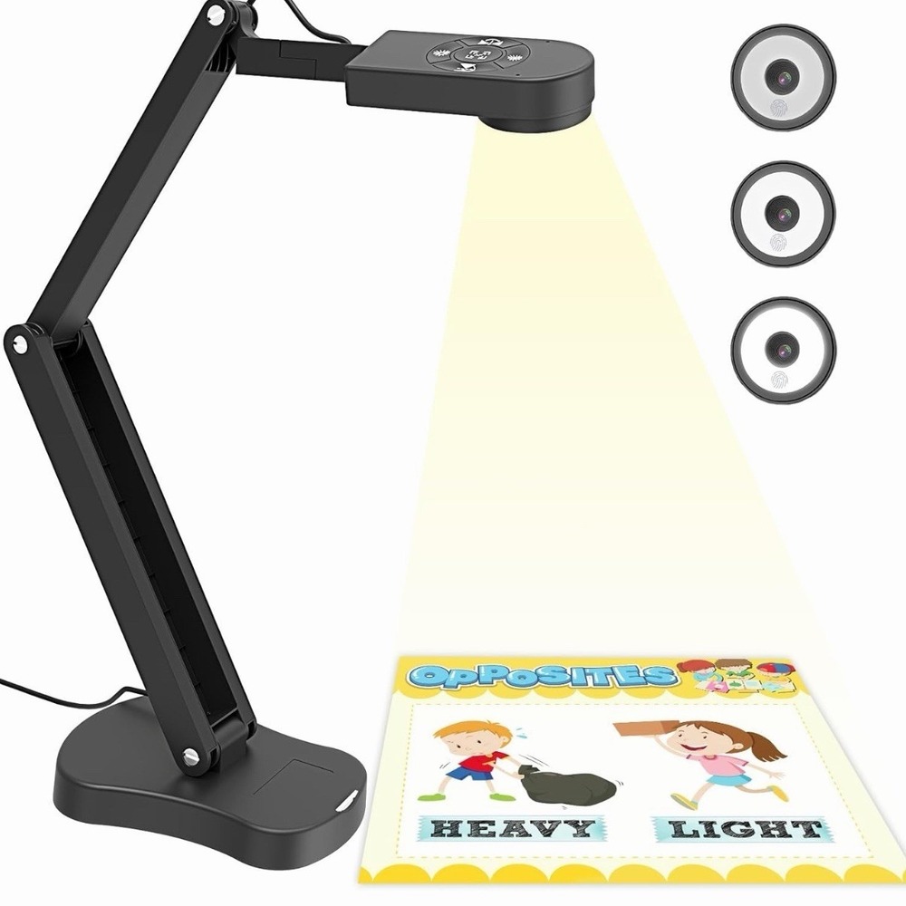 PAKOTOO 8MP USB Document Camera for Teachers and Classroom A3 A4 Black